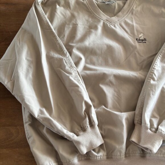 Vintage AM Player Kokopelli Golf Windbreaker Mens Large Beige Tan Pullover - Picture 2 of 9